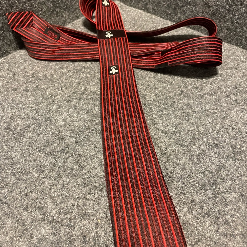 Red and Black Striped Tie